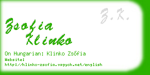zsofia klinko business card